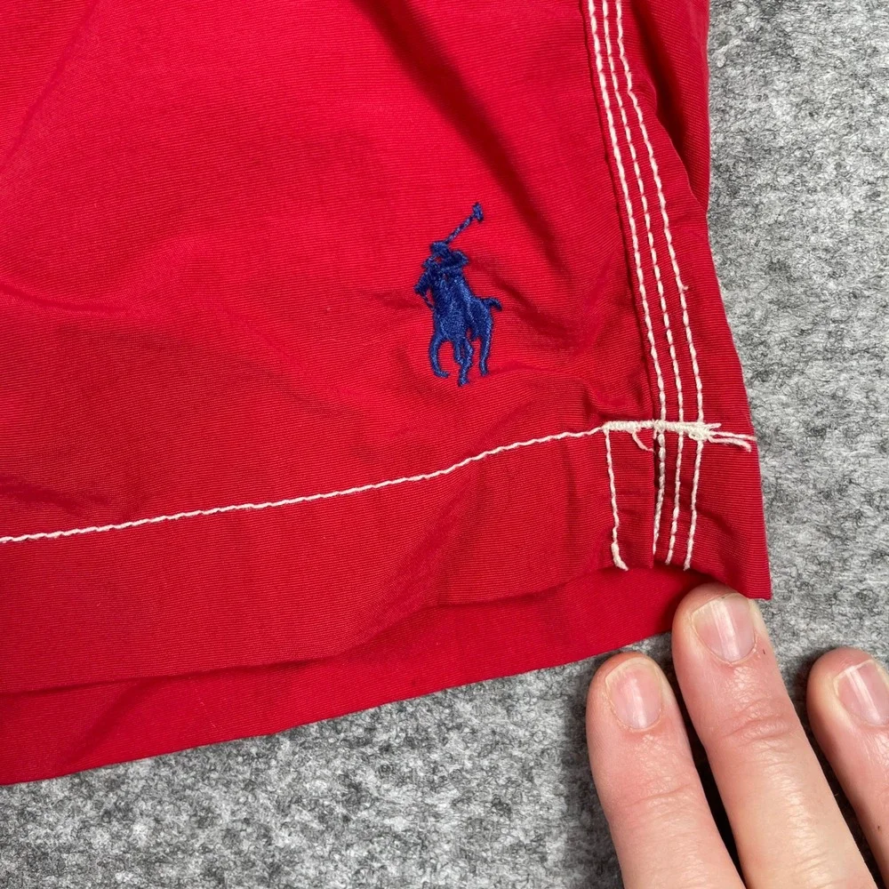 Polo Ralph Lauren Swim Trunks Mens XL Red Board Shorts Cargo Pocket Mesh Lined
